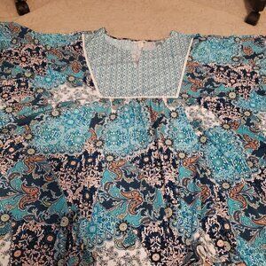 CATO Est 1946 Bright Paisley Dolman Sleeve Top